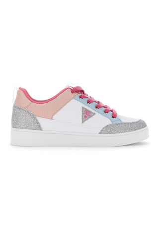 Sneakers Coveri Jayne Glitter bele in roza