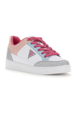 Sneakers Coveri Jayne Glitter bele in roza