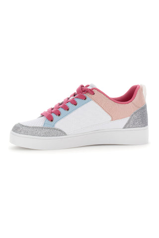 Sneakers Coveri Jayne Glitter bele in roza