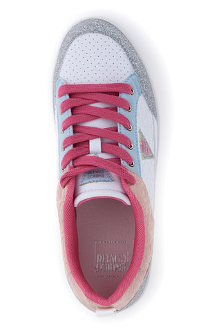 Sneakers Coveri Jayne Glitter bele in roza