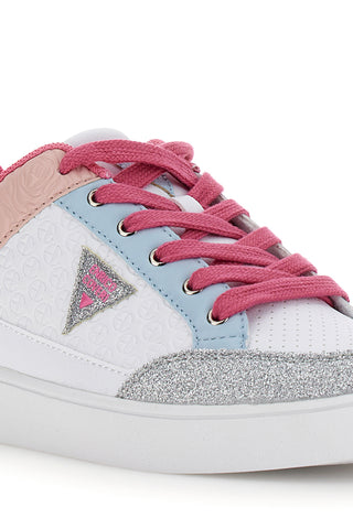 Sneakers Coveri Jayne Glitter bele in roza