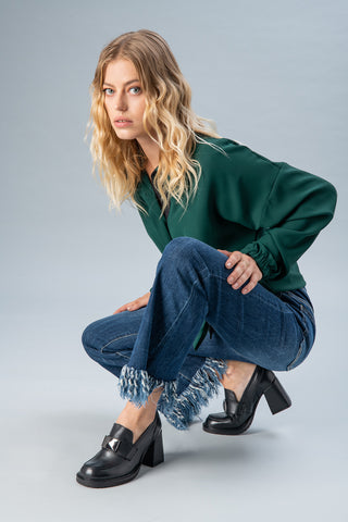 Mokasini s peto Pittarello Glam 7012 Črni