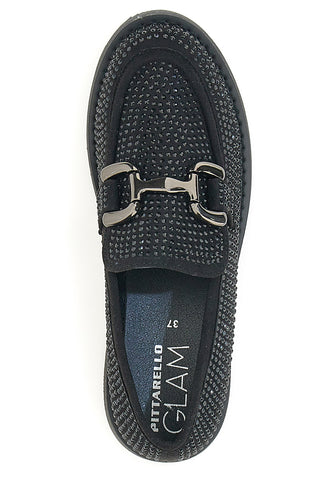 Mokasin Pittarello Glam 1101 Črn z okraski