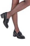 Črni mokasini z visoko peto Energy 192