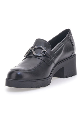 Črni mokasini s peto Pittarello Glam 85145