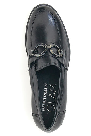 Črni mokasini s peto Pittarello Glam 85145
