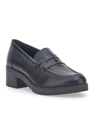 Črni usnjeni mokasini Pittarello Glam 85035