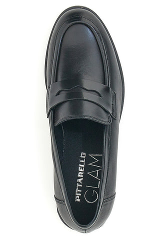 Črni usnjeni mokasini Pittarello Glam 85035
