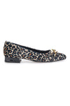 Balerine z ozkim noskom Pittarello Glam 3502 Črne z leopardjim potiskom
