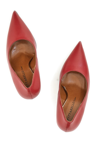 Magenta čevlji z odprtim prstom in stiletto peto Pittarello Couture 1380