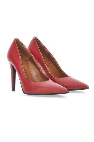Magenta čevlji z odprtim prstom in stiletto peto Pittarello Couture 1380