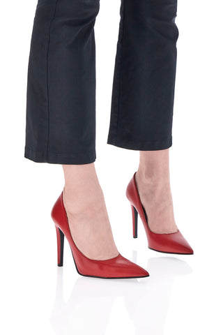 Magenta čevlji z odprtim prstom in stiletto peto Pittarello Couture 1380