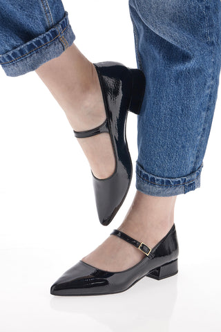 Črne balerinke Mary Jane Pittarello Couture 903