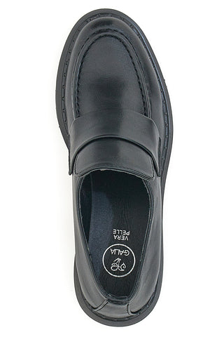 Črni mokasini s peto Galia 2200115