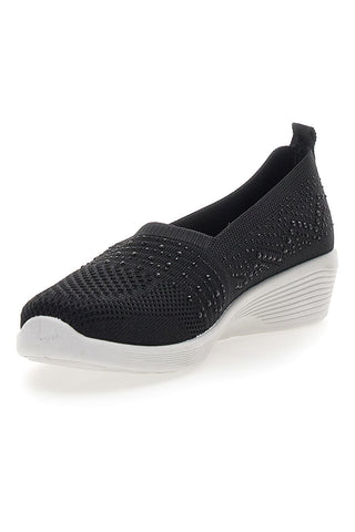 Črni slip-on superge z bleščicami Me & Me 090246