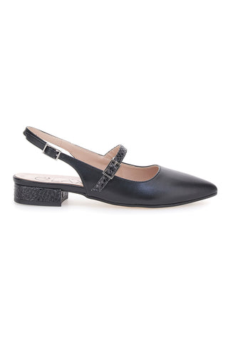Črne balerine Slingback Pittarello Glam 3888