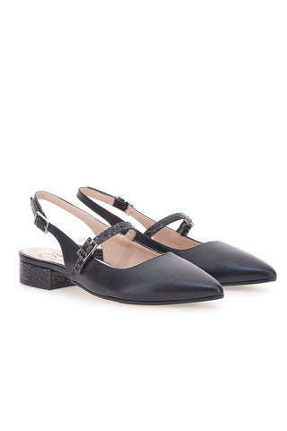 Črne balerine Slingback Pittarello Glam 3888