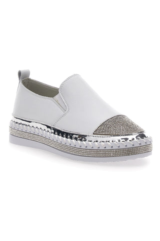 Bele superge Slip-On z okraski Cafè Cost 23015