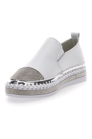 Bele superge Slip-On z okraski Cafè Cost 23015
