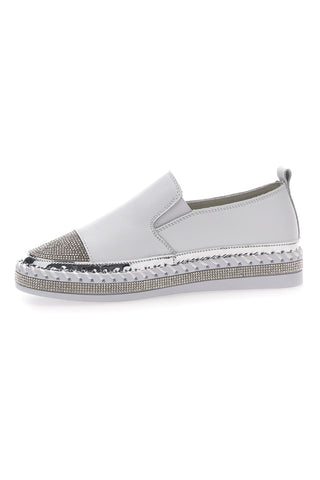 Bele superge Slip-On z okraski Cafè Cost 23015