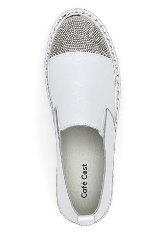 Bele superge Slip-On z okraski Cafè Cost 23015