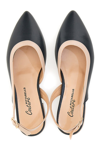 Črne balerine Sling-Back Pittarello Couture 6011