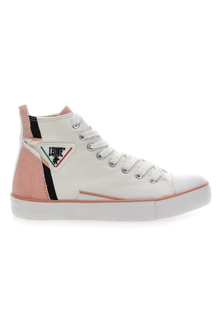 Sneakers Mid Cut iz bele tkanine Leone 41