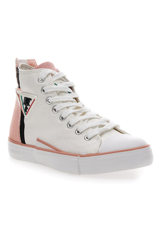 Sneakers Mid Cut iz bele tkanine Leone 41