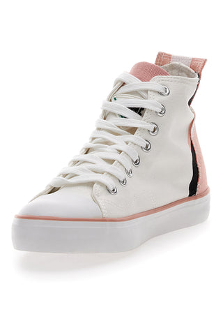 Sneakers Mid Cut iz bele tkanine Leone 41