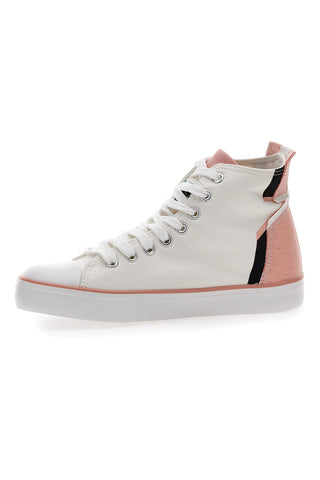Sneakers Mid Cut iz bele tkanine Leone 41