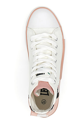 Sneakers Mid Cut iz bele tkanine Leone 41