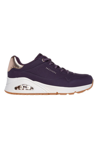 Vijoličaste superge z belo podplatom in zlatimi detajli Skechers Uno - Shimmer Away