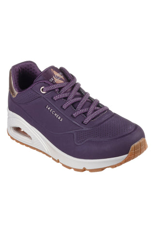 Vijoličaste superge z belo podplatom in zlatimi detajli Skechers Uno - Shimmer Away