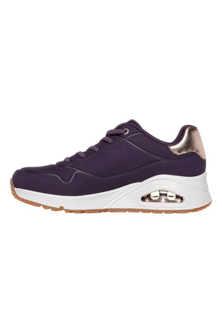 Vijoličaste superge z belo podplatom in zlatimi detajli Skechers Uno - Shimmer Away