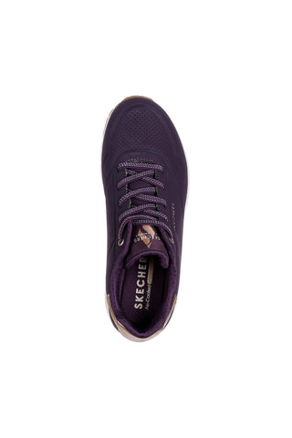 Vijoličaste superge z belo podplatom in zlatimi detajli Skechers Uno - Shimmer Away