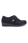 Črne zaprte copate z velcro zaponko FLY FLOT 38865