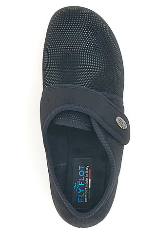 Črne zaprte copate z velcro zaponko FLY FLOT 38865