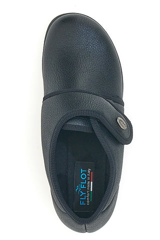 Črne zaprte copate z velcro zaponko FLY FLOT 38862