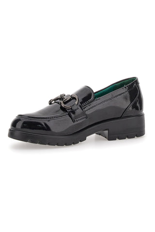 Črni veganski mokasini z zaponko Eco Bio J52323M6