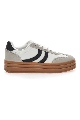 Bele superge Flatform z detajli Nerti Cafè Cost BKTZ3003