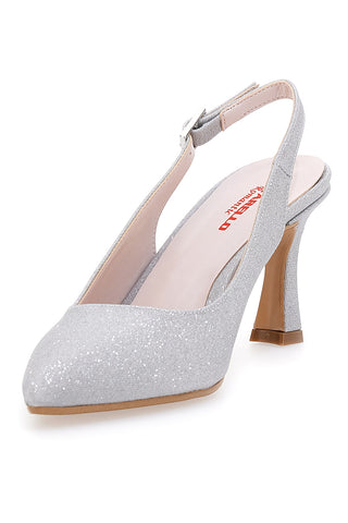 Srebrni čevlji z 9 cm peto Pittarello Romantic 2371