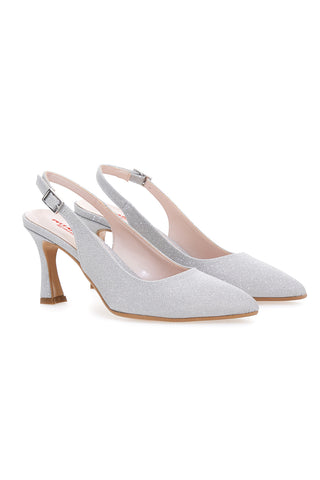Srebrni čevlji z 9 cm peto Pittarello Romantic 2371