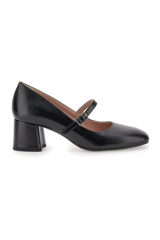 Črne čevlje Mary Jane s peto 5 cm, izdelane v Italiji, Pittarello Class 710