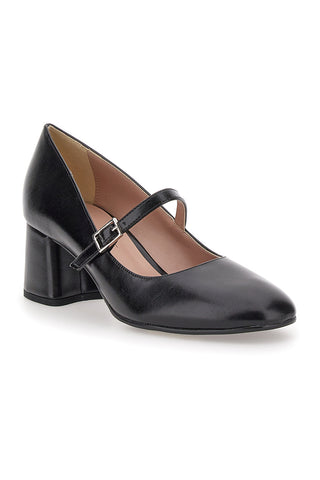 Črne čevlje Mary Jane s peto 5 cm, izdelane v Italiji, Pittarello Class 710