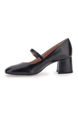 Črne čevlje Mary Jane s peto 5 cm, izdelane v Italiji, Pittarello Class 710