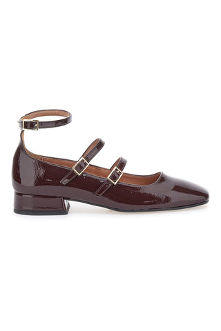 Balerine Mary Jane Bordeaux z nizkim petom Pittarello C156