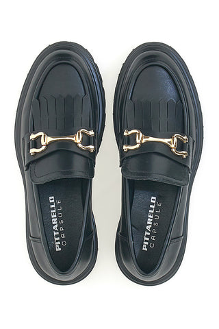 Črni mokasini z resami PITTARELLO CAPSULE 24179007