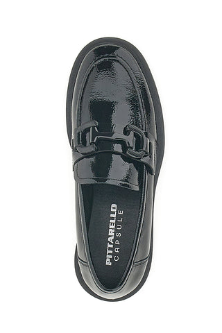 Črni lakasti mokasini PITTARELLO CAPSULE 24175001