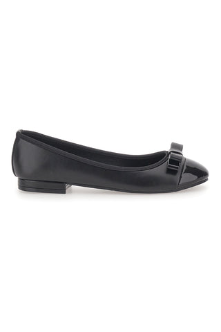 Ballerine Nere con Punta Effetto Vernice e Fiocco Decorativo THE FIRST IDE6292