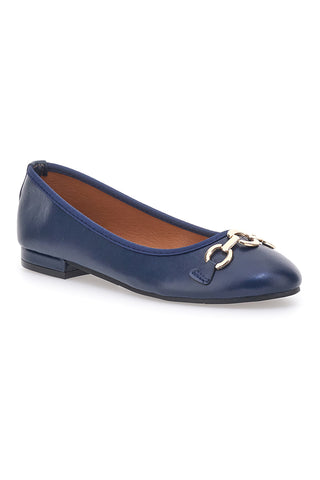 Balerine Navy z okrasno zlato sponko THE FIRST IDE172
